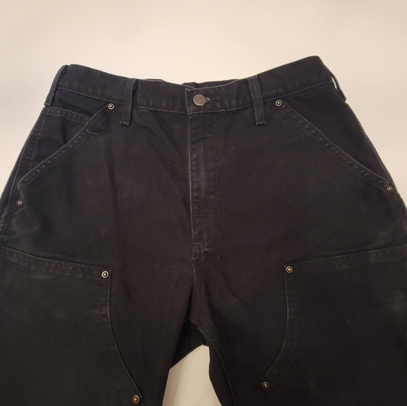 Carhartt Loose Straight Washed Duck Double-Front Jeans Black B136 Men's 30x29 - Picture 5 of 16